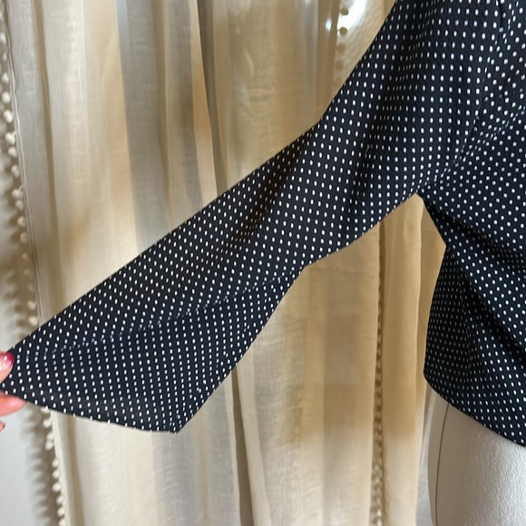 Dress top Navy and White Sz S - Picture 4 of 5